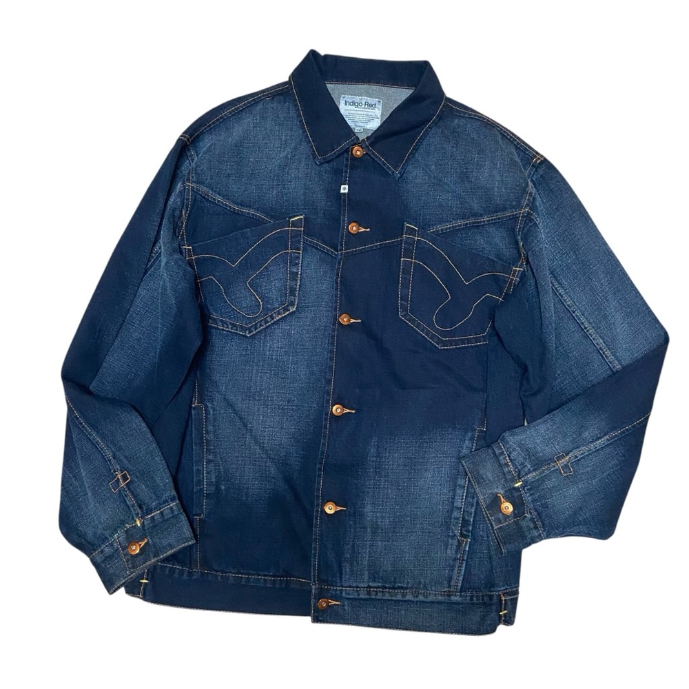 Vintage Indigo Red Denim Jacket Lux Industrial Denim